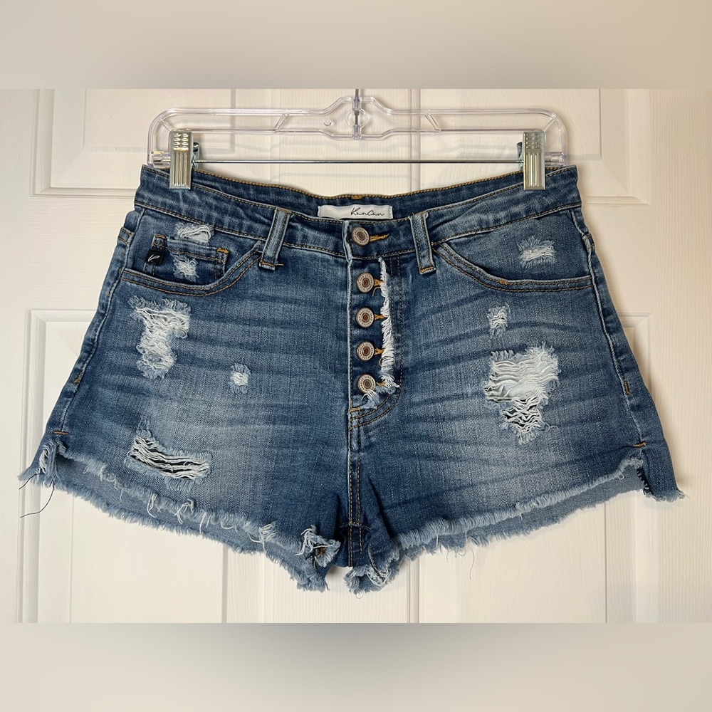 KanCan Distressed Jean Shorts Button Fly Size 9/28